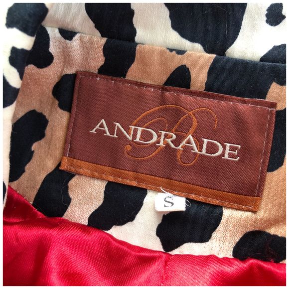 Andrade Collection Leopard Animal Print Trench Coat Rain Coach  Size S - Picture 7 of 11